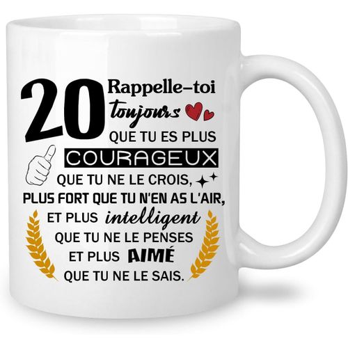 Eryi-Mug Anniversaire 20 Ans Humour Tasse Pour Homme/Femme Cadeaux D'anniversaire Souvenir/Cadeau Pour 20ème Fille Fils Frère S?ur Grands-Parents Tante Oncle Nounou Marraine Parrain (20)