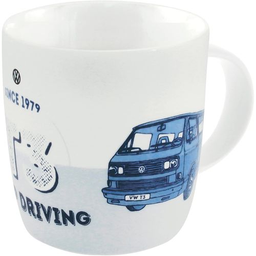 Eryi-Vw Collection - Volkswagen Combi Bus T3 Camper Van Mug De Café En Porcelaine (New Bone China), Tasse À Thé, Grand Gobelet Pour La Cuisine, Atelier, Camping/Cadeau/Souvenir (Keep Driving/Bleu)