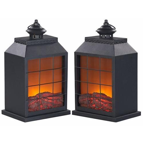 2 mini cheminées décoratives avec effet flamme réaliste - USB ou