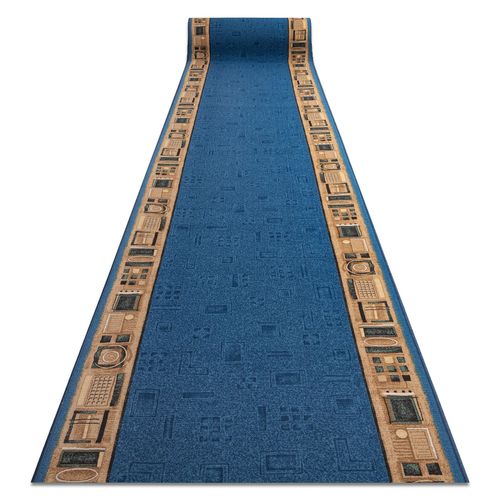 120x270 Cm Tapis De Couloir Antidérapant Jena Bleu 120cm