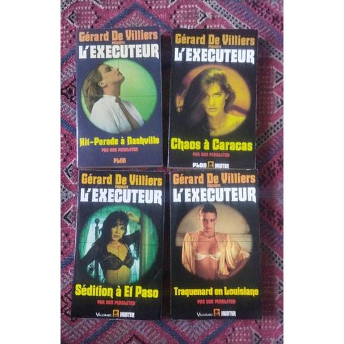 Lot Collector De 4 L'exécuteur Par Don Pendleton:Hit Parade À Nashville+Traquenard En Louisiane+ Chaos À Caracas + Sédition À El Paso.N°33-63-84-91. Très Bon État.