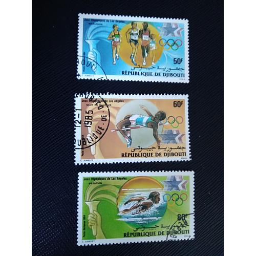 Timbre Djibouti Yt Pa 205 A Pa 207 Série : Jeux Olympiques 1984 ( 041107 )