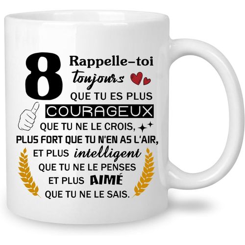 Eryi-Mug Anniversaire 8 Ans Humour Tasse Pour Fille Garçon Cadeaux D'anniversaire Souvenir/Cadeau Pour 8ème Fille Fils Maman Papa Grands-Parents Tante Oncle Nounou Marraine Parrain Anniversaire (8)