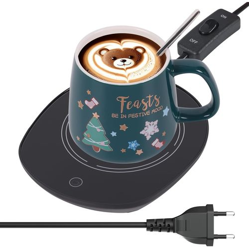 ERYI-Chauffe Tasse Bureau Avec Inductance Gravitationnelle Pour Arrêt Automatique, Maintien Thé Lait Café Au Chaud En Cuisine Et Maison (Avec Tasses)