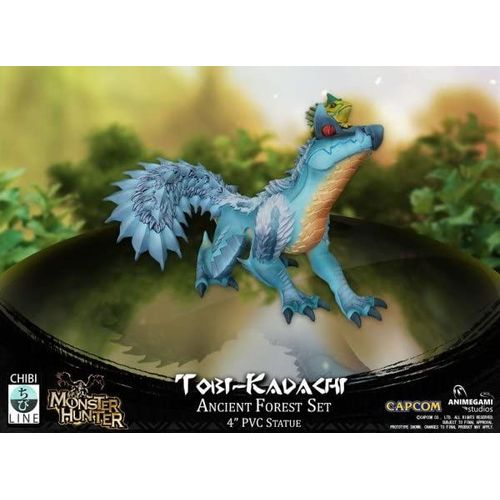 Monster Hunter Figurine En Pvc Tobi-Kadachi Ags-Capmhftk Bleu 4 Inchs