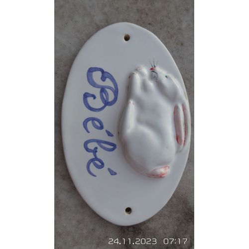 Plaque de porte Bébé artisanale