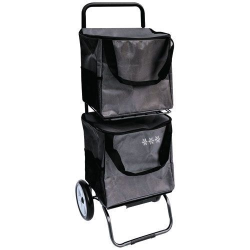 Poussette 2 roues, 2 sacs amovibles 2X20L, anthracite