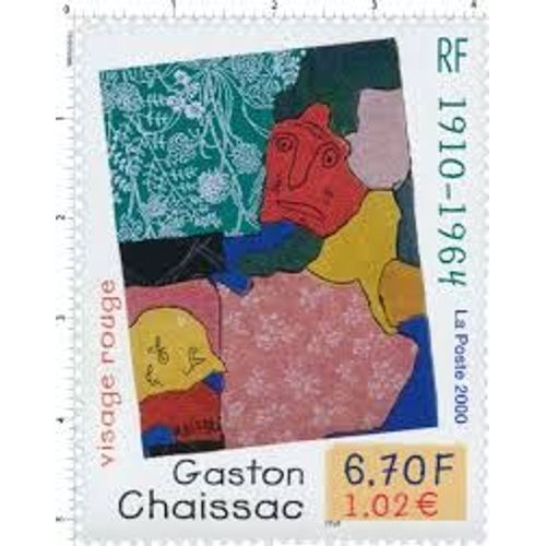 Art : "Visage Rouge" De Gaston Chaissac Année 2000 N° 3350 Yvert Et Tellier Luxe