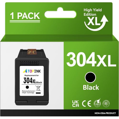 ERYI-Atopink 304Xl Noir Cartouche D'Encre Compatible Avec Cartouche Hp 304 Noir, 304 Xl Noir Pour Hp Envy 5010 5020 5030 5032 Deskjet 2620 2622 2634 2630 2632 3720 3730 3733 3735 3760 3750 Imprimante