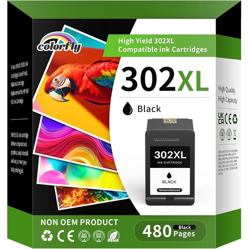 ERYI-302 302Xl Cartouche D'Encre Noir Remplacement Pour Cartouche Hp 302 Noir Pour Cartouche Imprimante 302 Xl Pour Officejet 3831 5232 4650 4658 5230 Deskjet 3630 3636 3639 Envy 4524 4527,1 Pack.