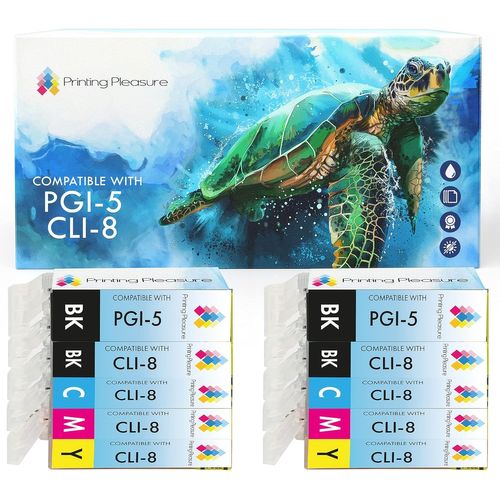 ERYI-10 Compatibles Pgi-5 Cli-8 Cartouches D'Encre Pour Canon Pixma Mp500 Mp530 Mp600 Mp600R Mp610 Mp800 Mp800R Mp810 Mp830 Mp950 Mp960 Mp970 Ip4200 Ip4300 Ip4500 Ip5200 Ip5200R Ip5300 - Grande Capac