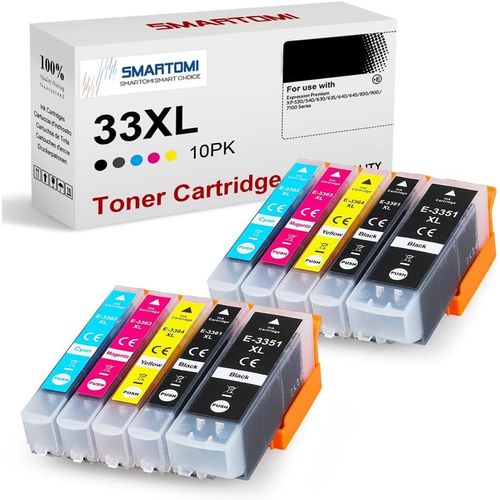 ERYI-Paquet De 10 33Xl Cartouche D'Encre Compatible Pour Epson 33Xl 33 Multipack Avec Epson Expression Premium Xp-530 Xp-540 Xp-630 Xp-635 Xp-640 Xp-645 Xp-830 Xp-900 Xp-7100 Series