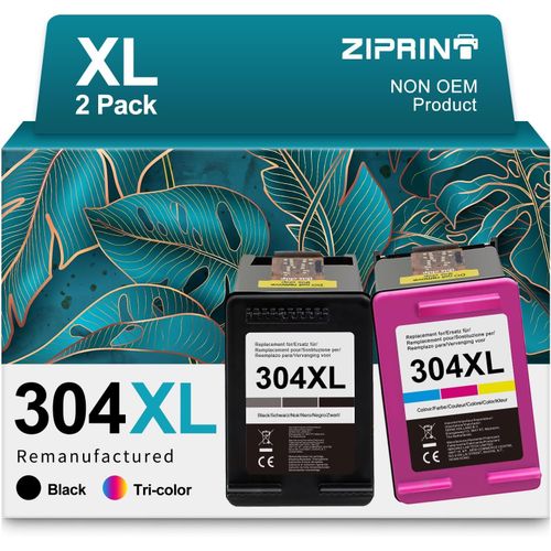 ERYI-Remanufacturées 304 Xl Cartouches Remplacement Pour Cartouches D'Encre Hp 304 Xl Pour Hp Envy 5010 5020 5030 Deskjet 2620 2622 2630 3730 3750 (1Noir/1Couleur)