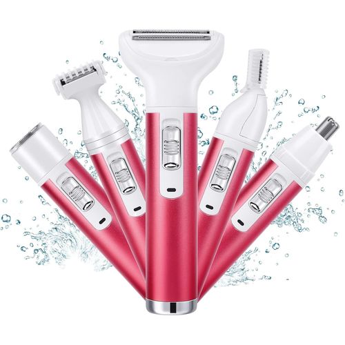 Eryi-Rasoir Electrique Femme, Tondeuse Femme Indolore, 5 En 1 Rasoir Indolore Avec 5 Têtes Flottantes, Tondeuse À Cheveux Sans Fil Rechargeable La Barbe, Bras, Jambes, Aisselles, Maillot