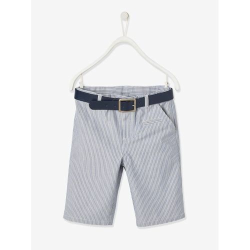 Bermuda Rayé Garçon Et Sa Ceinture Amovible (Vertbaudet)