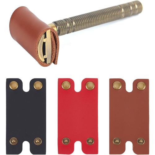 ERYI-3 Housse De Protection Pour Tête De Rasoir En Cuir Pu 3 Étui De Rasoir De Couleur Pour Les Voyages