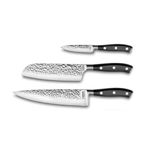 Sabatier Trompette - Carbon - Set De 3 Couteaux De Cuisine - Noir