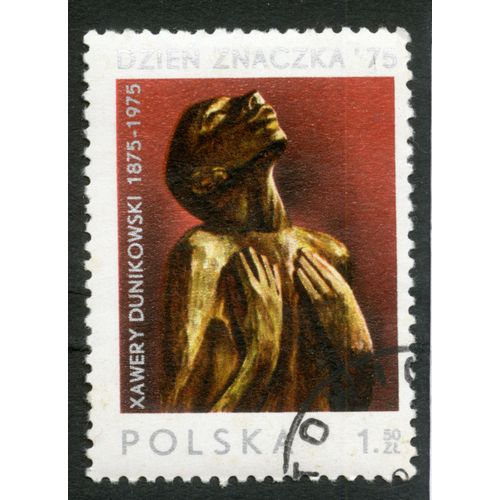 Timbre Oblitéré Polska, Xawery Dunikowski 1875-1975, Dzien Znaczka 75, 1.50 Zl