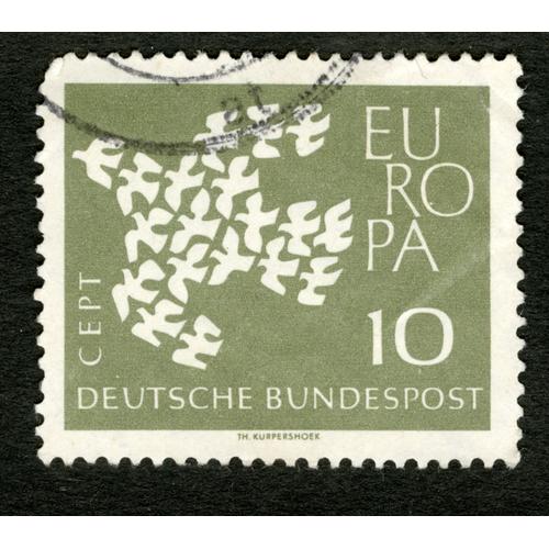 Timbre Oblitéré Deutsche Bundespost, Cept Europa, 10