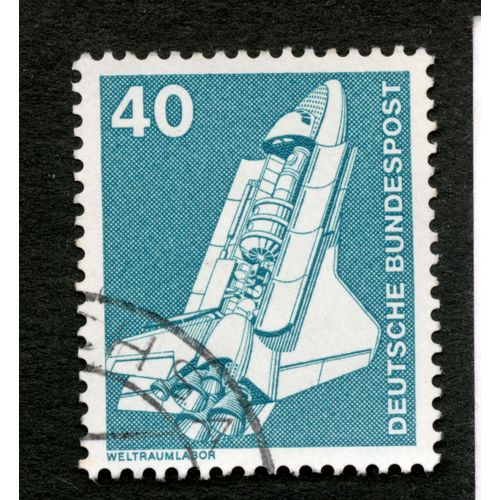 Timbre Oblitéré Deutsche Bundespost, Weltraumlabor, 40