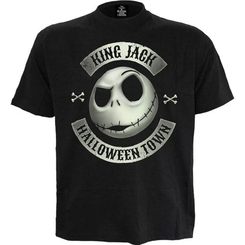 L'Étrange Noël De Monsieur Jack - Jack Crest (Glow) - T-Shirt Imprimé Sur Le Devant Noir