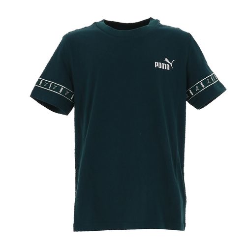 Tee Shirt Manches Courtes Puma Ess Tape Layout Tee B Vert 164 Cm