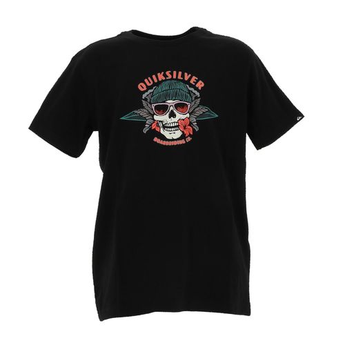 Tee Shirt Manches Courtes Quiksilver Hibiskull Noir 13-15 Ans