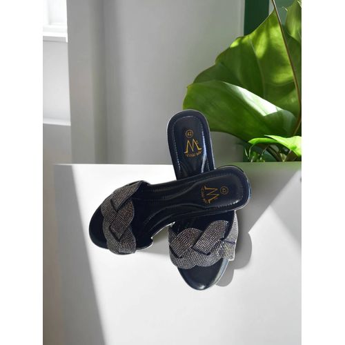 Sandales Noires, Mules D'Été À Lanières Croisées- Elégance Et Confort