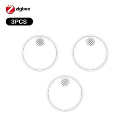 MOES Zigequation-Détecteur de fumée intelligent sans fil, alarme sonore, capteur de sirène, protection de sécurité, maison, cuisine, application incendie, SACEN, 85dB-3pcs