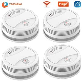 Tuya détecteur de fumée Wifi système d'alarme incendie fumoir pour bureau à domicile alarme incendie de sécurité Portable-4 pcs