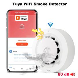 Tuya-Détecteur de fumée WiFi, capteur photoélectrique, alarme incendie, système de sécurité domestique et de cuisine, fonctionne avec Smart Life-WiFi Smoke