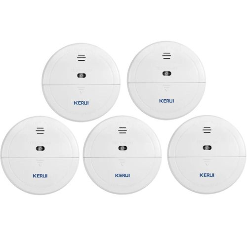 KERUI sans fil 433 MHz détecteurs d'incendie de fumée maison cuisine sécurité capteur de fumée alarme pour GSM Wifi système d'alarme utilisé indépendamment-5PCS smoke sensor