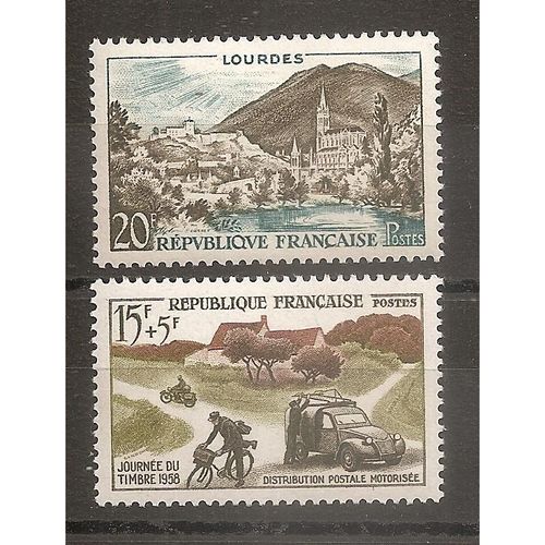 1150 - 1151 (1958) Lourdes 20f / Journée Du Timbre N** (Cote 2,7e) (5001)