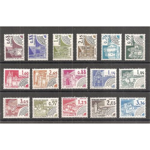 Préos 162 À 177 (1982) Série Des Monuments Historiques N** (Cote 14e) (4900)