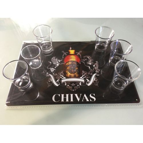 Ensemble De Luxe Chivas : 4 Verres + Presentoir Chivas Lumineux + Presentoir Verrines -Neuf