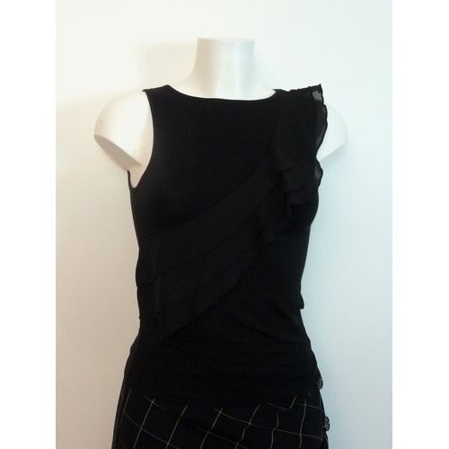 Top/ Tee Shirt En Viscose Noir-Taille 1-Les Sauterelles... Design Les Petites