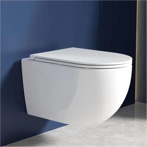 Rainsworth Superspin 360 Wall-Mounted Rimless Toilet Seat and Toilet Seat with Soft-Close Mechanism White