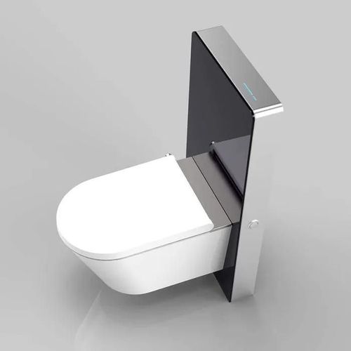 BERNSTEIN - Sanitary module for suspended toilet in black glass 100.5x48.3x11 cm (HxWxD), with sensitive sensor - 805S