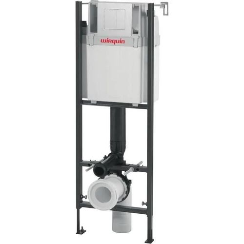 Wirquin 55722931 Wc suspendu universel Lineo Sunrise avec plaque de commande double chasse blanche
