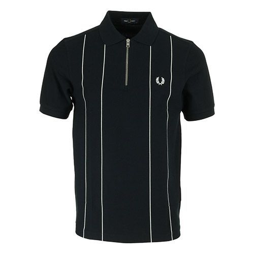Fred Perry Pinstripe Zip Neck Polo Shirt