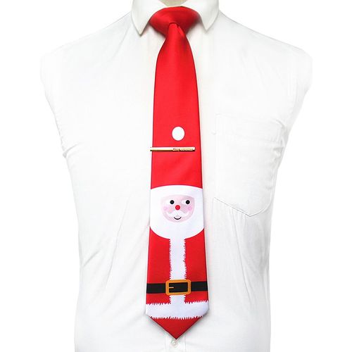 Cravates De Noël Pour Hommes,9cm,En Soie Rouge,De Bonne Qualité,Imprimées,Ensembles De Pinces À Cravate,Cadeau De Fête,De Mariage,De Festival