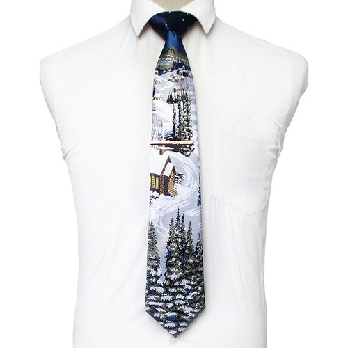 Cravates De Noël Pour Hommes,9cm,En Soie Rouge,De Bonne Qualité,Imprimées,Ensembles De Pinces À Cravate,Cadeau De Fête,De Mariage,De Festival