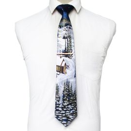 Cravates De Noël Pour Hommes,9cm,En Soie Rouge,De Bonne Qualité,Imprimées,Ensembles De Pinces À Cravate,Cadeau De Fête,De Mariage,De Festival