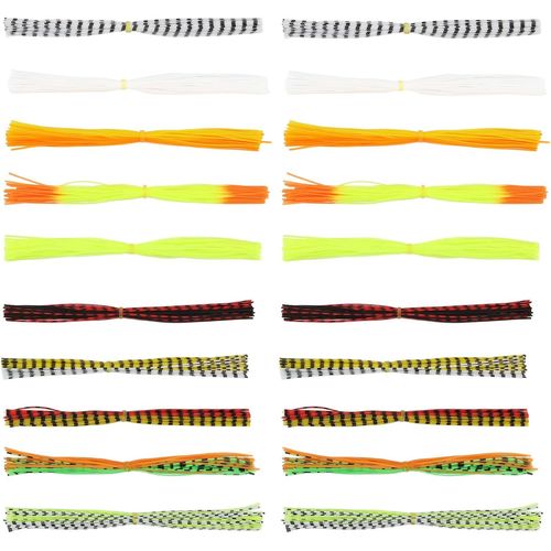 Kyaoayo-Lot De 20 Jupes En Silicone À 40 Brins - Jigs De Rechange - Pour La Fabrication De Leurres De Pêche - Jupe Souple Pour Spinnerbait Buzzbait Fishing Bass Jig