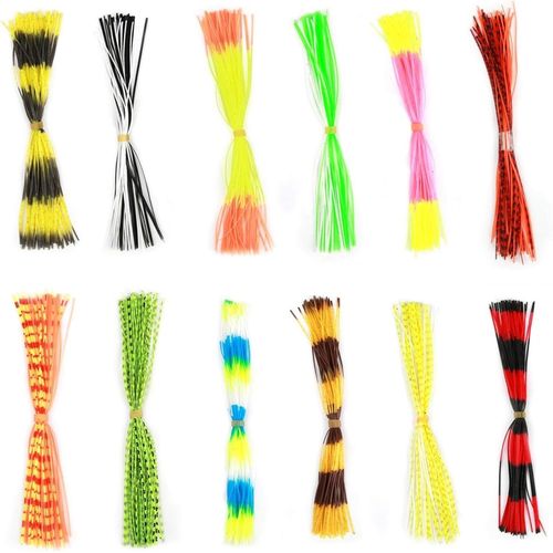 Kyaoayo-Jupe De Leurre En Silicone 600 Brins, Accessoire De Bricolage De Remplacement De Jupe De Gabarit Pour Leurres Spinnerbaits Buzzbait Spoon Blade Jig Lures