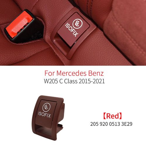 Housse De Sécurité Pour Siège Arrière De Voiture,Interrupteur Isofix Pour Enfant,Accessoires Pour Mercedes Benz Classe C W205 C180 C200 C220 C250 C300 2059200513 - Type Red