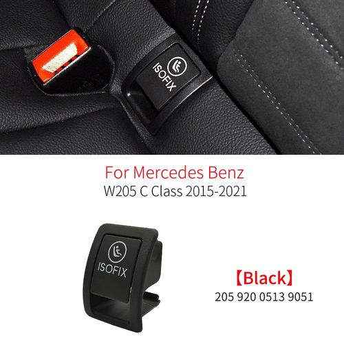 Housse De Sécurité Pour Siège Arrière De Voiture,Interrupteur Isofix Pour Enfant,Accessoires Pour Mercedes Benz Classe C W205 C180 C200 C220 C250 C300 2059200513 - Type Black