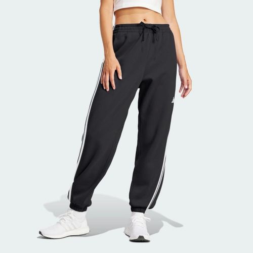 Pantalon À Revers French Terry 3 Bandes Essentials Adidas - Black / White - Lt