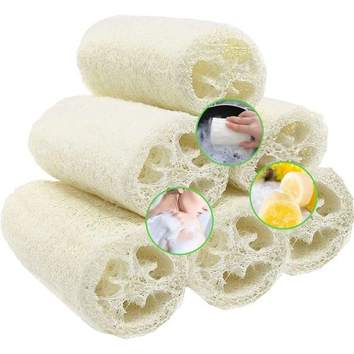 Kathlelxh-6 Pcs Loofah Naturel, Luffa Douche Eponge Spa Exfoliant Naturelle Éponges Body Scrubber Pour Le Bain, 10cm Length De Eponge Loofah Pour Bain Douche, Savons Diy, Soins Du Corps Et[H382] 