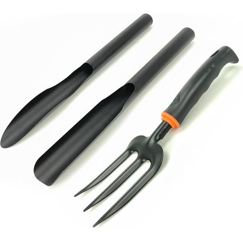 3 pièces Kit d'outils de Jardinage,Pelle de Jardinage,Fourche à Main de Jardinage,Pelle en Acier au Carbone Kit d'outils de Jardinage pour Le Jardinage,la Culture de Fleurs,la Plantation en intérieur